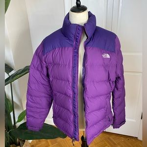 The North Face purple nuptuse down jacket 700 fill